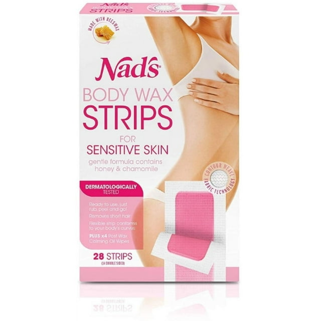 Nad's Sensitive Body Wax Strips, 2 28 Each