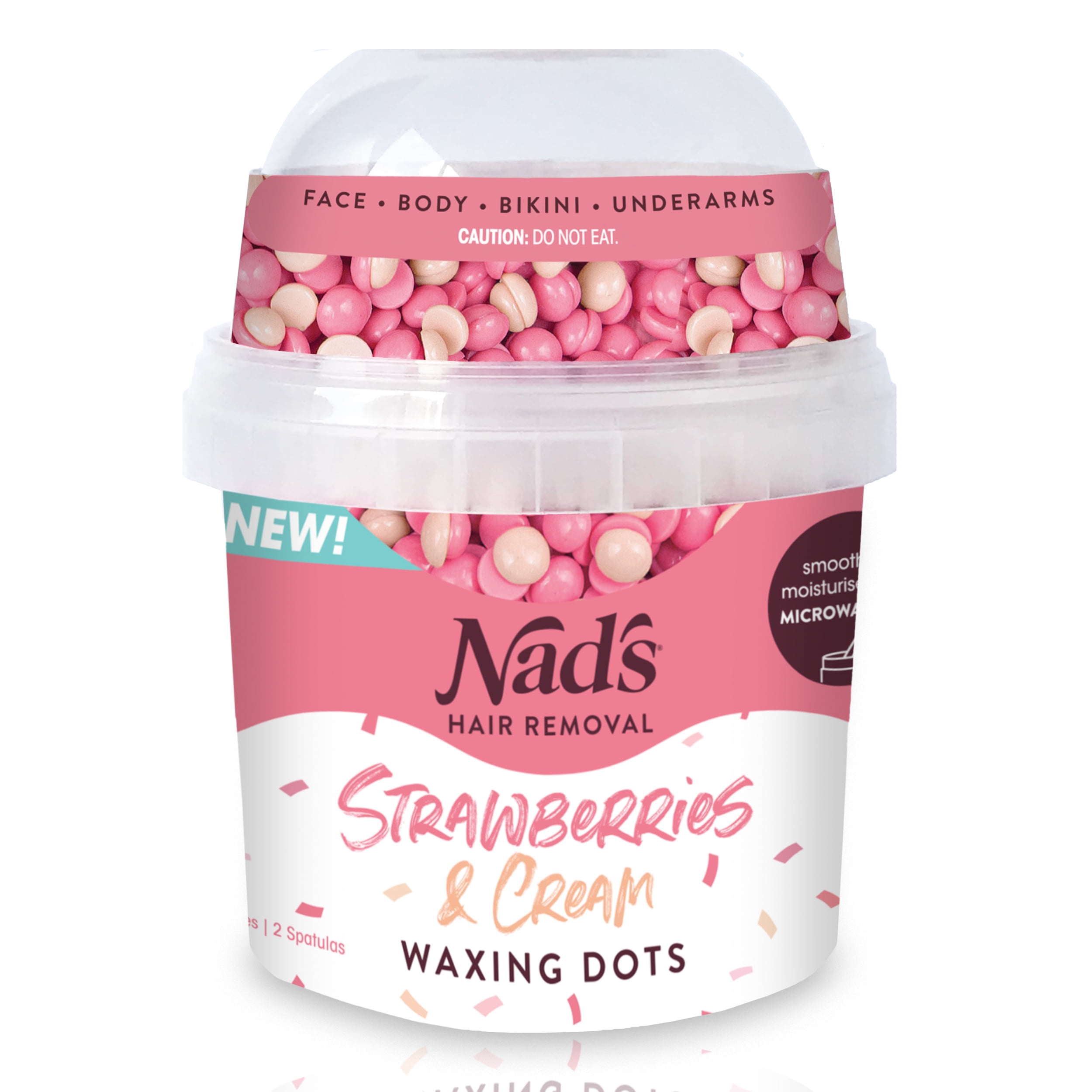 Nad's Strawberry Waxing Dots in Microwaveable Jar (Body/Face/Bikini