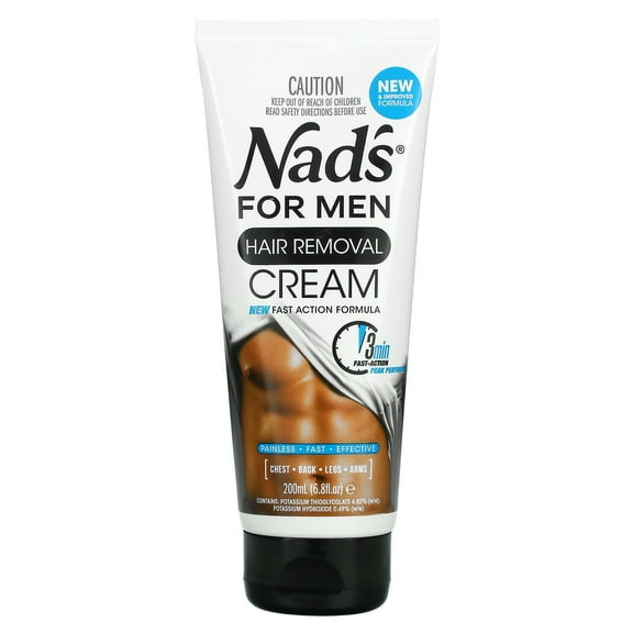 Nad's for Men Hair Removal Cream for Body, Painless Hair Removal For Men, Men's Depilatory Cream, 200g (6.8 oz)