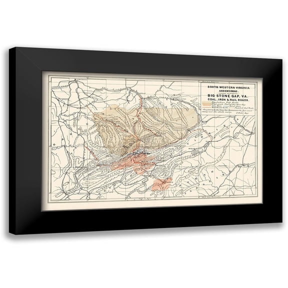 Nader 14x10 Black Modern Framed Museum Art Print Titled - South Western Virginia - Nader 1892