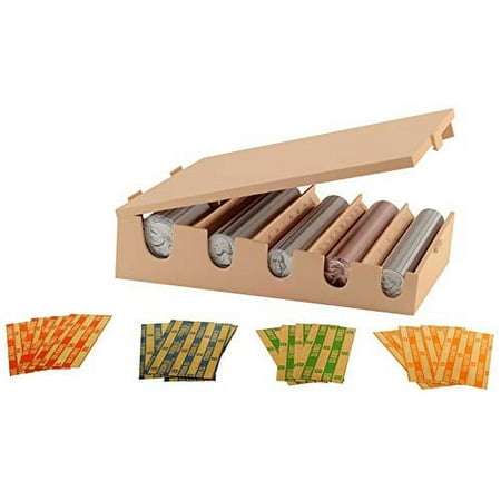 Nadex Coin Manager Pro - Coin Organizer Tray with 120 Coin Wrappers Included