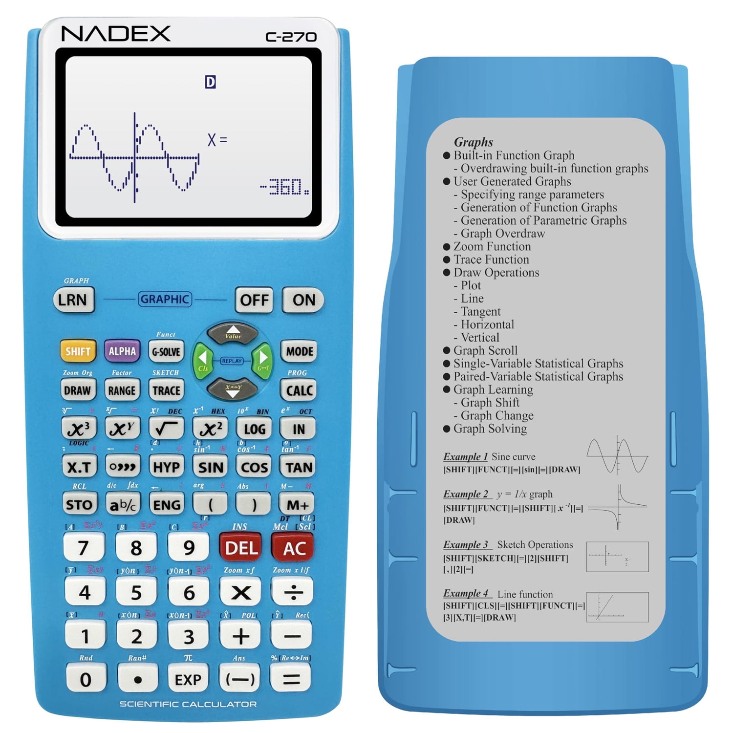 Nadex Coins C-270 Scientific Calculator with Black and White Graph - Main Image
