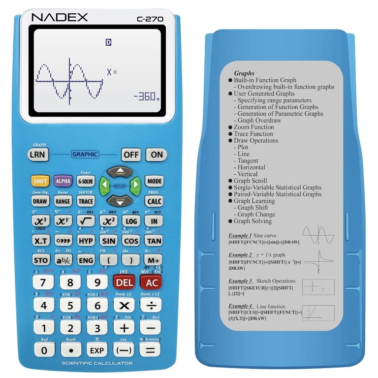 Nadex Coins C-270 Scientific Calculator with Black and White Graph