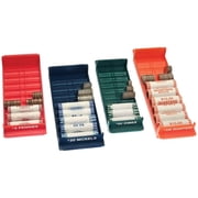Nadex NCS8-1009 Rolled Currency Storage Tray Set with Ridges, Stackable Cash Organizer for Pennies, Nickels, Dimes & Quarters