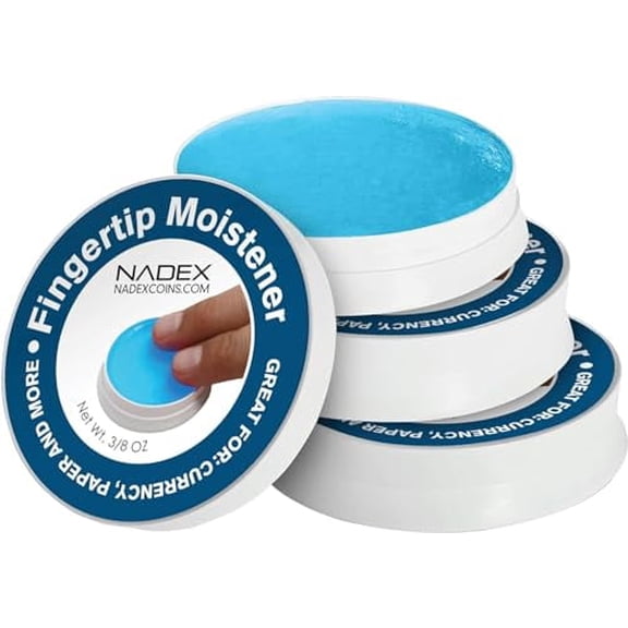 Nadex 12 Pack Fingertip Moistener Pads, Blue - Non-Slip Counting Cash Bills Separating Documents - Finger Moisturizer Non-Toxic Greaseless Odorless Pad for Office/Home