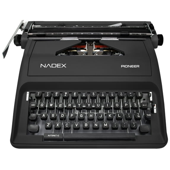 Nadex Coins Pioneer Manual Typewriter with Durable Travel Case (Black), NXTE-1630