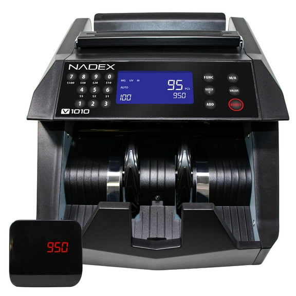 Nadex V1010 Bill Counter, Batching, Value Counting, Counterfeit Detection, 1000 Notes/Minute