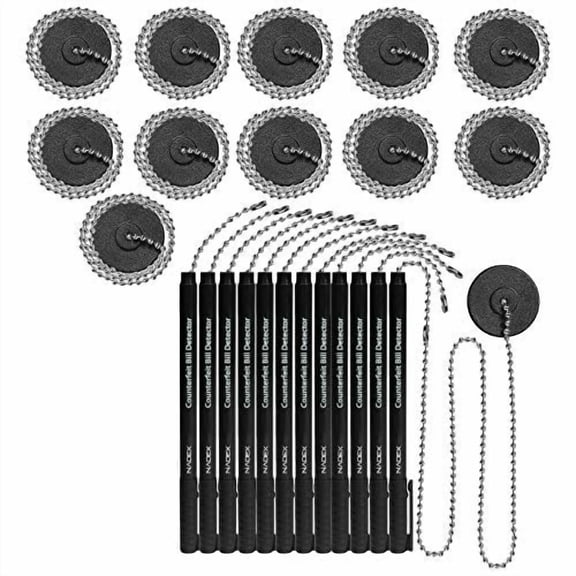 Nadex Counterfeit Pen and Ball Chain with Base, 12 Pen, 12 Base