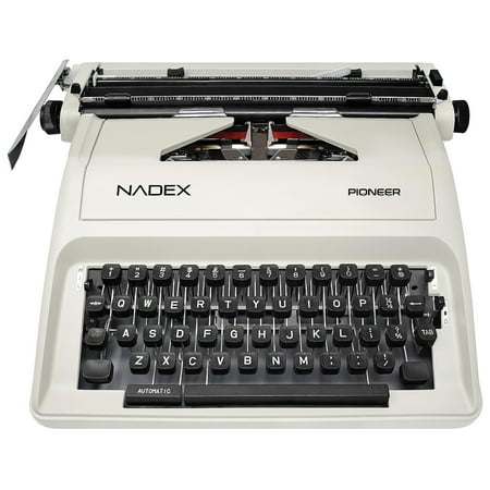 Nadex Pioneer Manual Typewriter,Durable Travel Case Included, Ivory