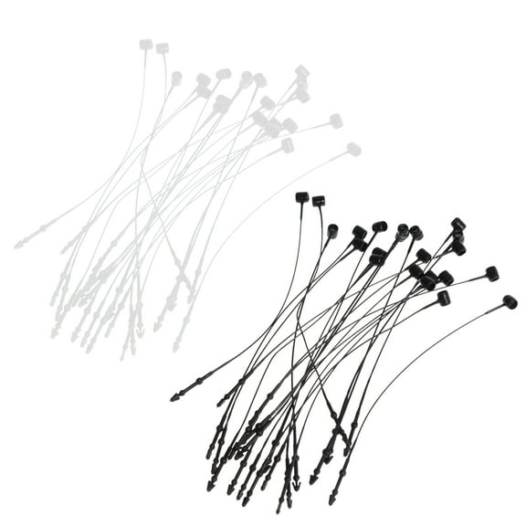 Nadi 2000pcs Creative Clothing Hanging Rope Price Tag String Convenient Price Label Line for Shop Store (Black + Transparent)