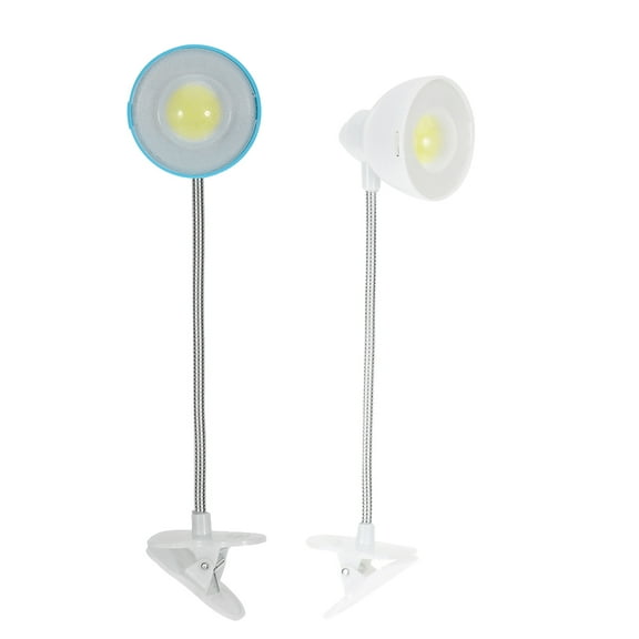 Nadi 2pcs Creative Clip Desk Reading Light LED Eye-caring Learning Lamp Practical Table Light for Home School Office (Blue + White)