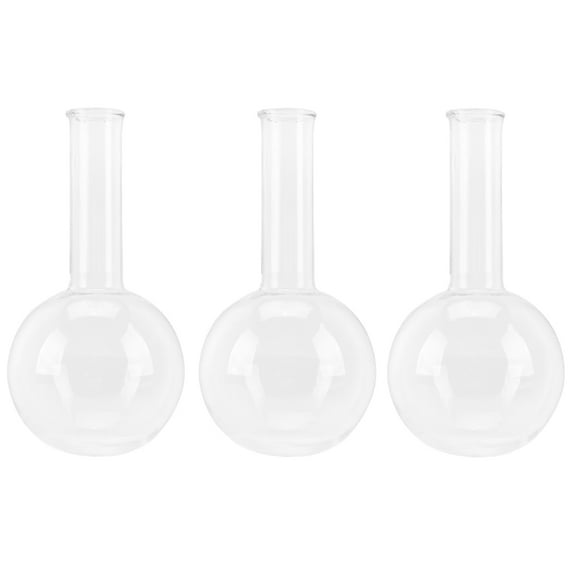 Nadi 3pcs Laboratory Flask Flat Bottom Boiling Flask Transparent Science Flask 250ML