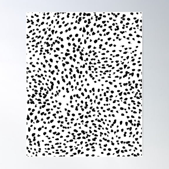 Nadia - Black And White, Animal Print, Dalmatian Spot, Spots, Dots, Bw Poster Wall Art, Modern Wall Decor For Living Room Bedroom, 16x24 UNFRAMED