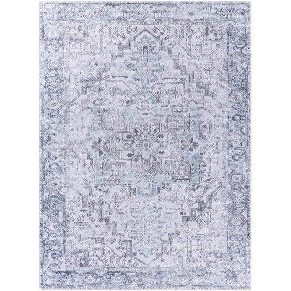 BoutiqueRugs Nadia Traditional Area Rug - Light Silver, Metallic Silver, Light Purple - 8'10" x 12'
