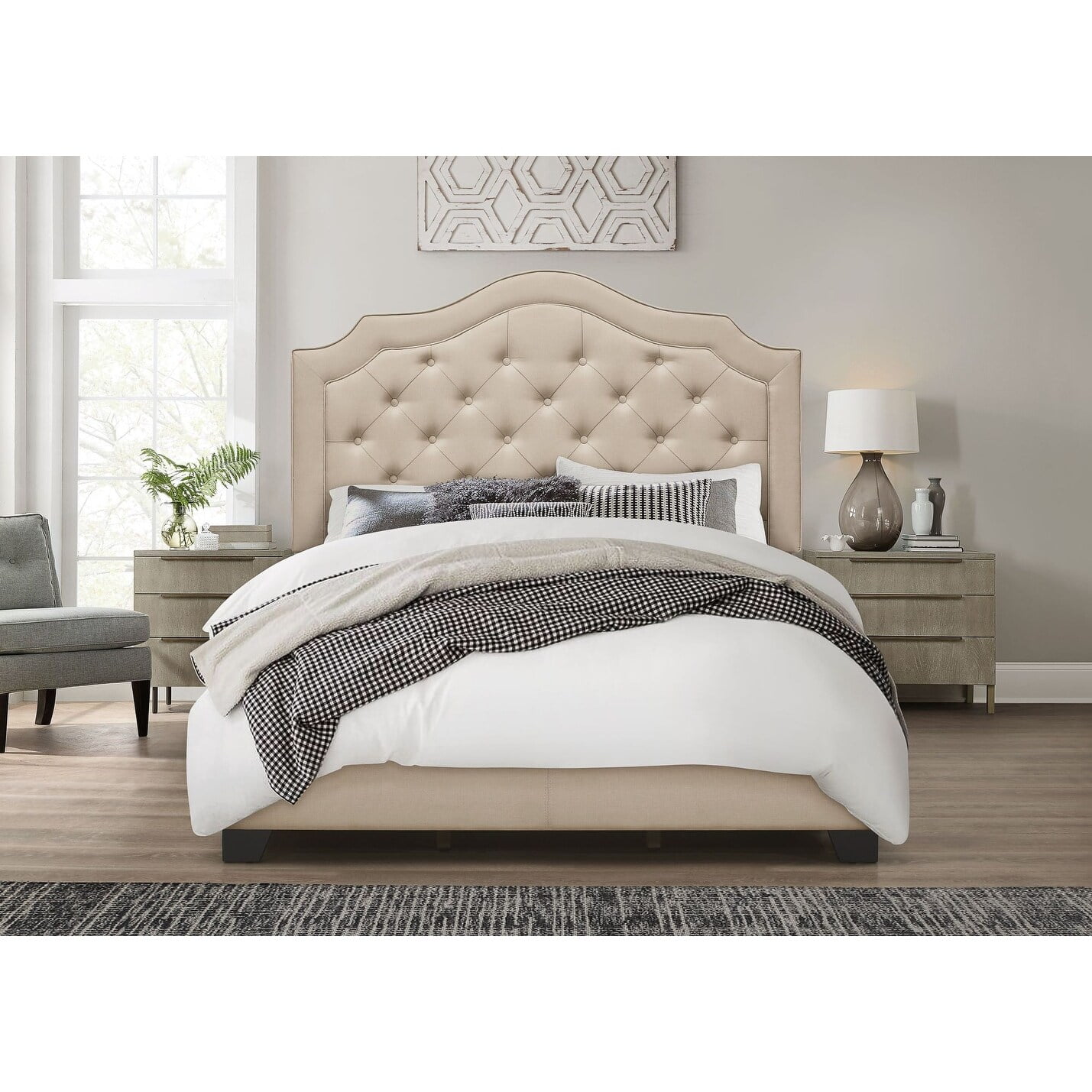Nadine queen tufted bed discount