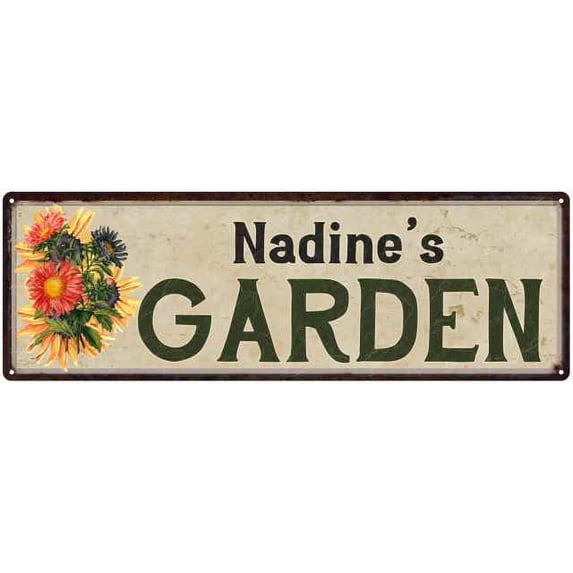 Nadine's Garden Flower Chic Decor 8x24 Sign Gift 108240017418