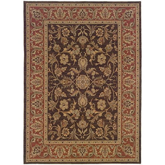 Oriental Weavers Nadira 9'10" x 12'5" Machine Woven Rug in Brown