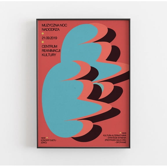 Nadodrze Music Night, Zdroj Poster, Plakat, Concert, Abstraction, Improvisation, Art, Waves, Colors, Gigposter, Wrocław Wall Art, Modern Wall Decor, 12x18 UNFRAMED