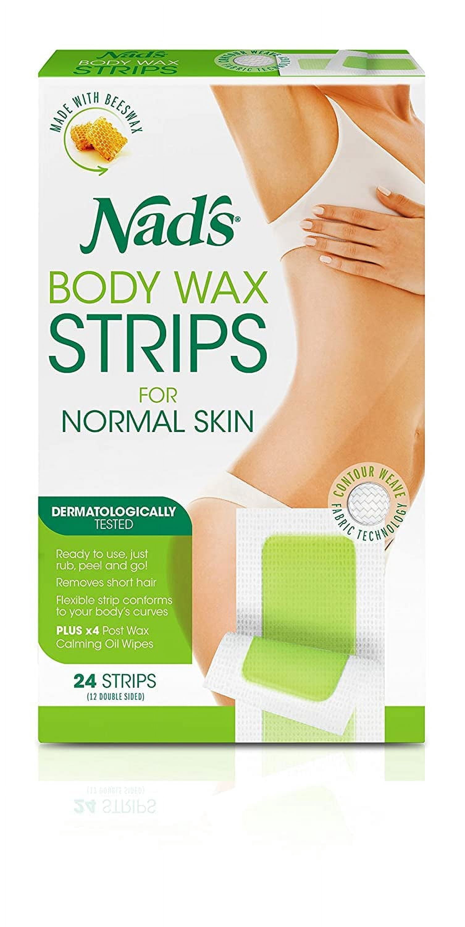Nads 24 Body Hair Removal Strips, Large 24 Ea