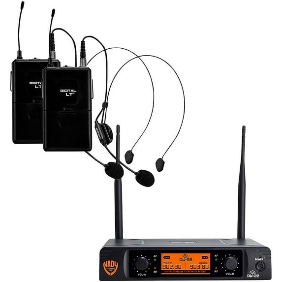 Nady DW-22 LT 24-Bit Digital Dual Headmic Wireless Microphone System