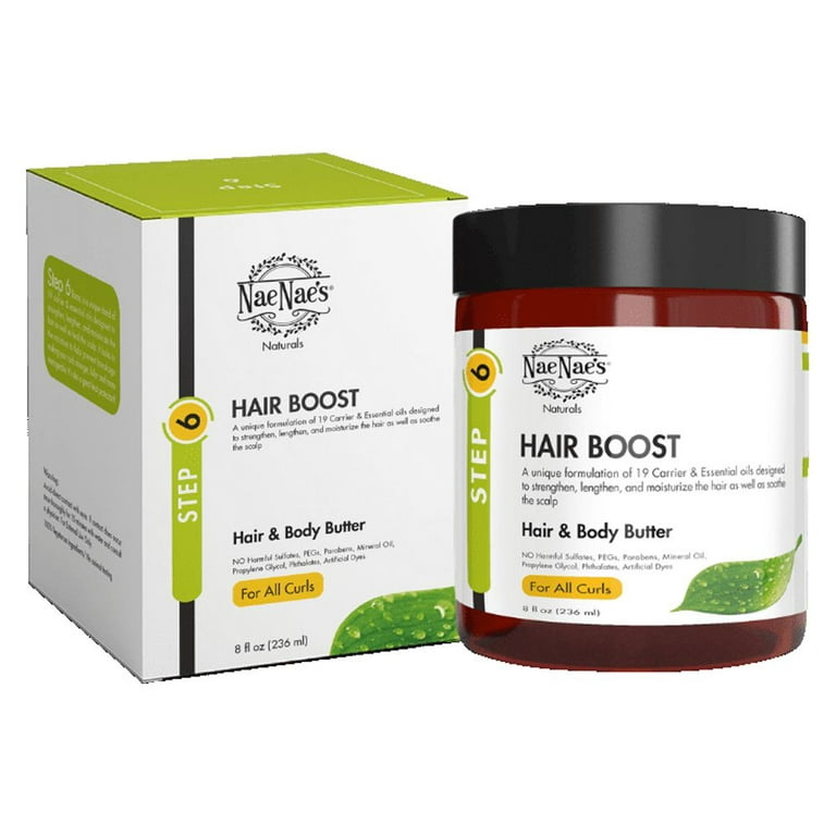 Nae Nae's Naturals [STEP 6] BOOST: Hair Boost & Body Butter - All Natural,  Curly Hair, 19 All Natural Ingredients, Handmade, Hair Treatment 