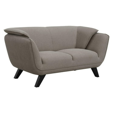 Naeli 65 Inch Loveseat Compact Modern Design Plush Brown Linen Upholstery