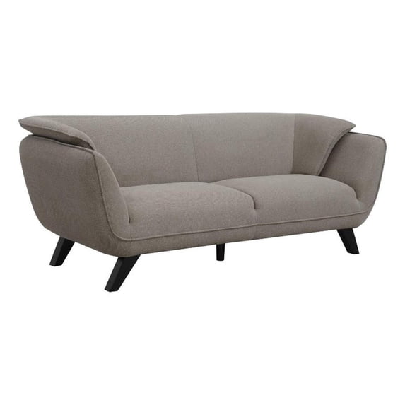 Benjara Naeli 86" Sofa- Compact Modern Design- Plush Brown Linen Upholstery