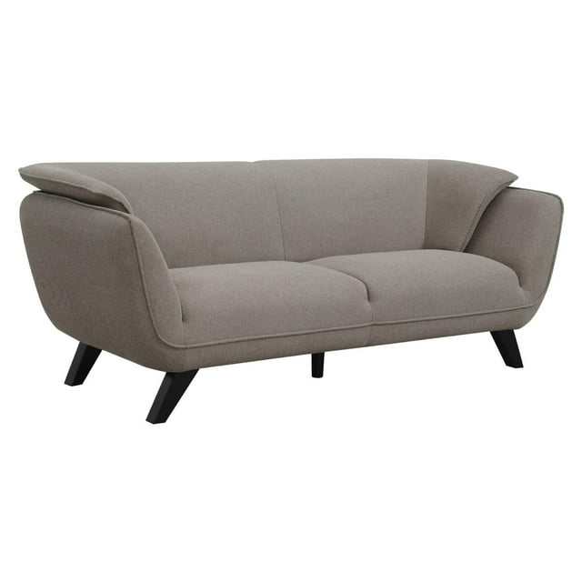 Naeli 86 Inch Sofa Compact Modern Design Plush Brown Linen Upholstery
