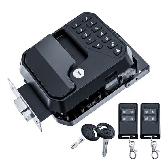Naeqieo RV Door Lock, Full Metal RV Keyless Entry Door Lock with Keypad and Remote, IP65 waterproof, for Campers/Trailers / 5th Wheels (Exclude Battery)