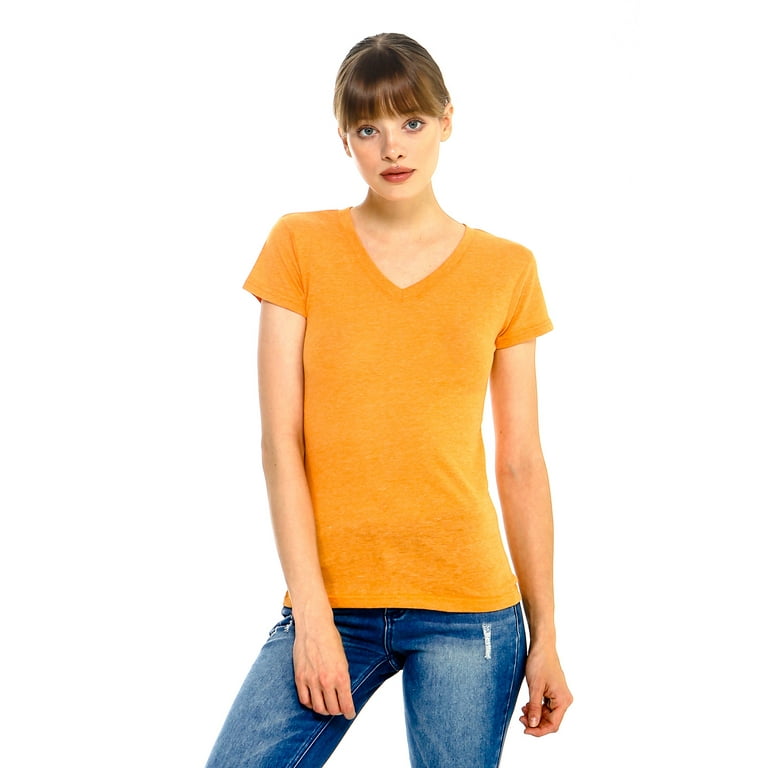 Orange crew neck t shirt discount