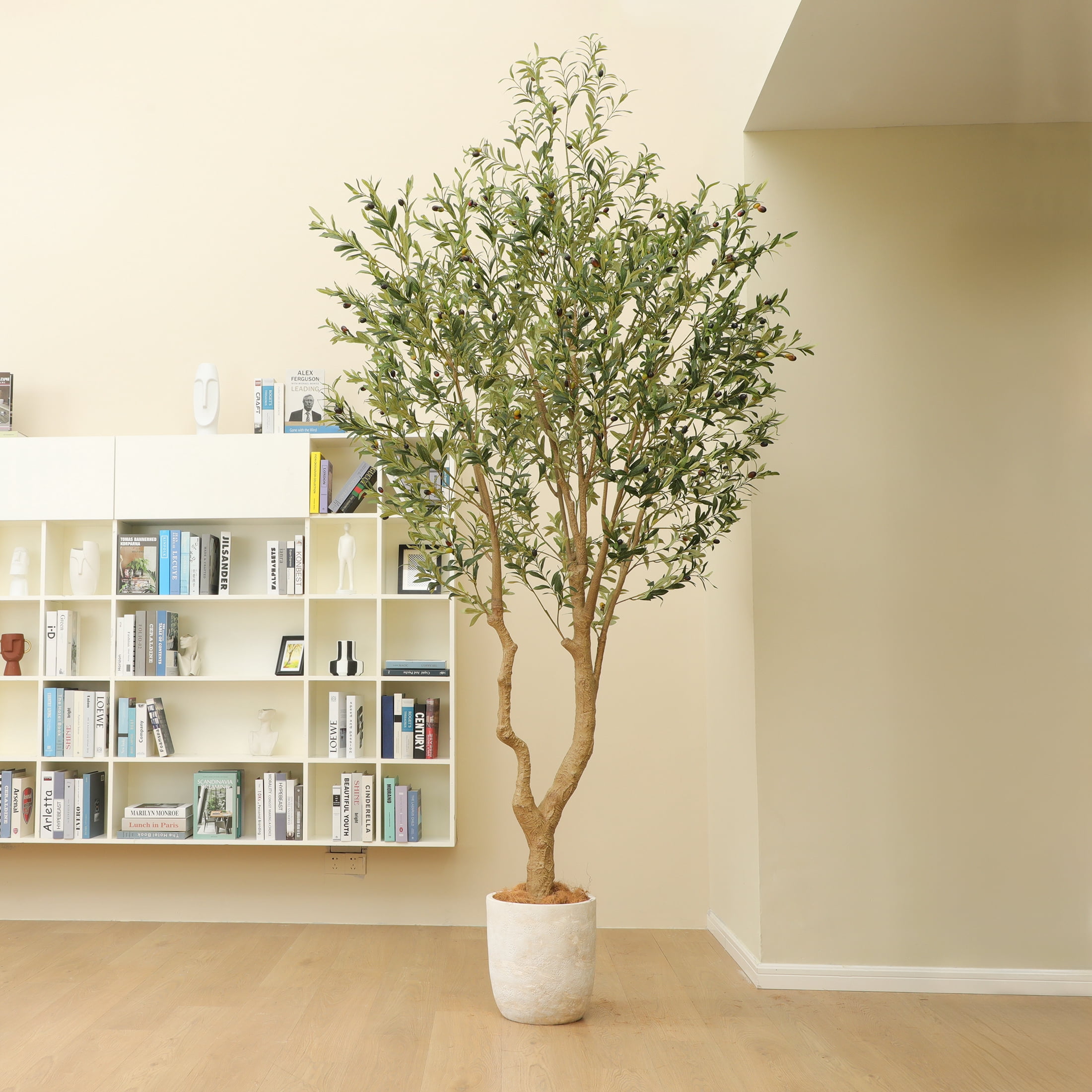 Nafresh 10FT Large and Fuller Style Artificial Olive Tree with Pot - Realistic Faux Olive Plant for Indoor Décor