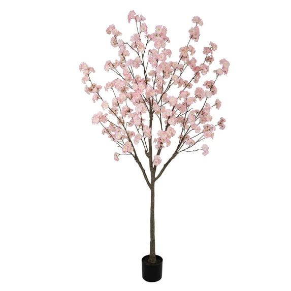 Nafresh 6ft Artificial Cherry Blossom Tree with Vividly Colored Flowers, Realistic Tree Trunk for Indoor Outdoor Decor.