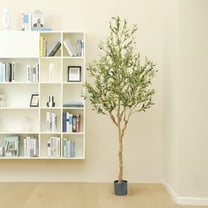Nafresh 7FT Tall and Fuller Style Artificial Olive Tree, Realistic Faux Olive Plant for Indoor Décor