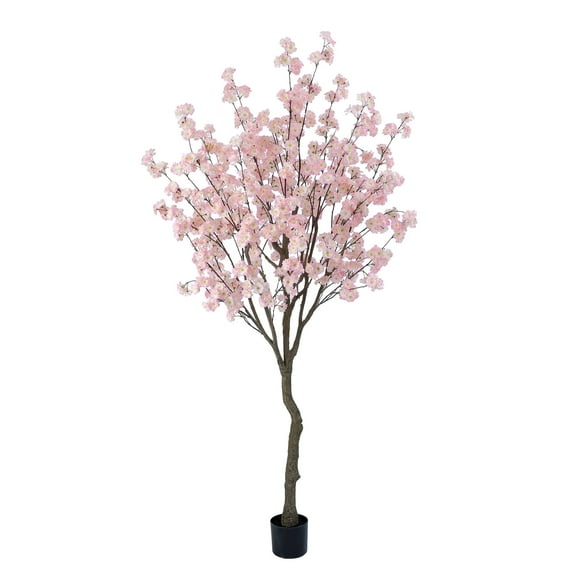 Nafresh 7ft Artificial Cherry Blossom Tree with Vividly Colored Flowers, 84in Faux Cherry Blossom Tree with Realistic Trunks for Indoor Outdoor Home Office Store Decor