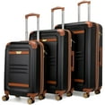 thumbnail image 1 of Naftali ITALIA 3pc Expandable Retro Hardside Luggage Set, Black, 1 of 12