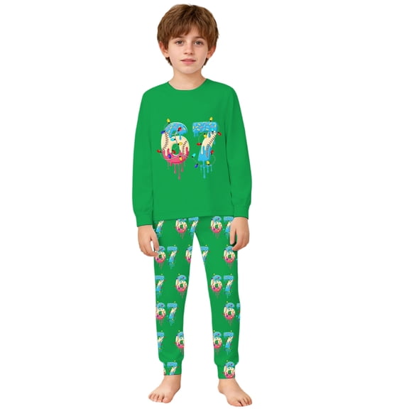 Nafuu Boys Outfits Set 67 Crew Neck Long Sleeve Matching With Prints Comfortable Casual Wear Cute Home Toddler Boy Sets,Green,11-12 Years