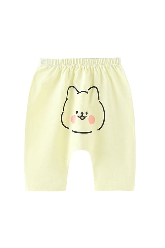Boys Pants Cartoon Baby For Indoor Wear Comfortable Elastic Waist Casual Play Clothes For Toddlers Lovely Vacation Boys Slacks,Yellow,6-12 Months