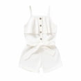 thumbnail image 1 of Nafuu Girls Romper Solid Color Crew Neck Sleeveless Rompers Jumpsuits Soft Ribbed Playsuit Casual Outfit For Toddler Everyday Wear Spring Summer Girl Bodysuits,White,6-12 Months, 1 of 8