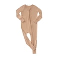 thumbnail image 1 of Nafuu Girls Bodysuits Solid Color Crew Neck Long Sleeve Soft Fiber Romper Outfit For Toddlers Everyday Party Wear With Matching Hat Onesies Girl,Khaki,12-18 Months, 1 of 9