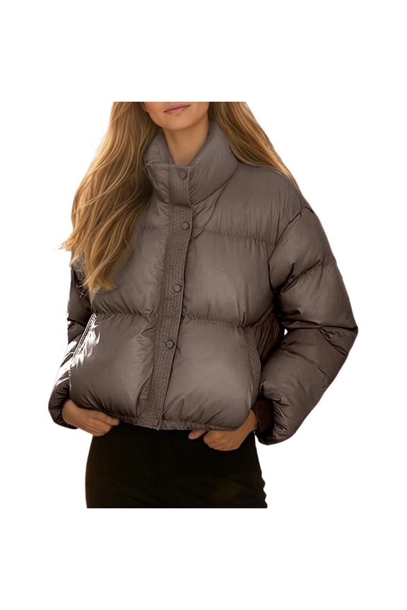 Ladies Winter Coat Petite Solid Color Lightweight Quilted Shortt With High Heat Insulation For Cold Weather Windproof Outdoor Casual Fashion Classic Home Outwear