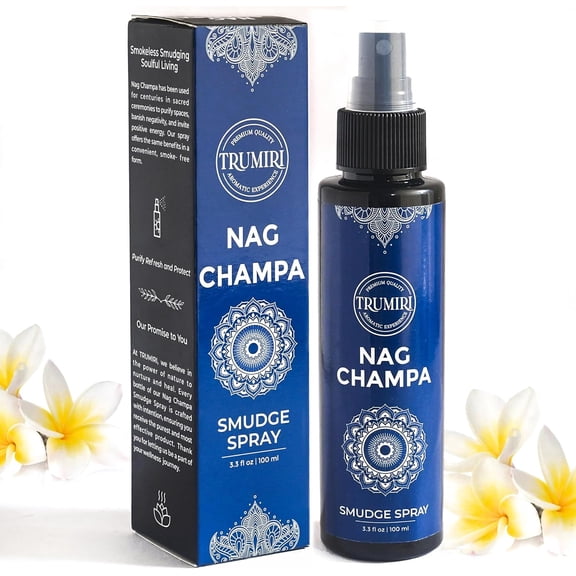 Nag Champa Aura Spray Made With Natural Nag Champa Oil - Essential Oil Air Freshener And Natural Room Spray - Safe On Body And Linen For Spiritual Smudge Rituals