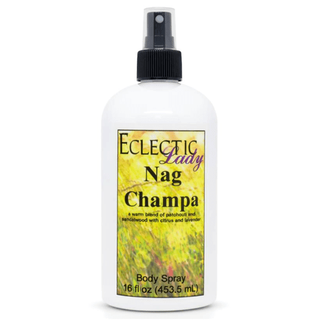 Nag Champa Body Spray, Eclectic Lady, Hydrating Mist, Unisex, 16 oz