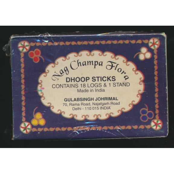 Nag Champa Flora Incense Dhoop, 18 Log Box