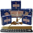 thumbnail image 1 of Nag Champa Incense Sticks 100g And Cones Variety Pack With Burner Holder Bundle From Satya Incense 100g Trumiri For Smudging And Aroma, 1 of 3