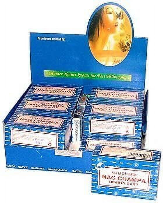 Nag Champa Natural Soap - Box of 12 Regular 75 Gram (2.5 Ounce) Bars -  Satya Sai Baba by Satya Soap 