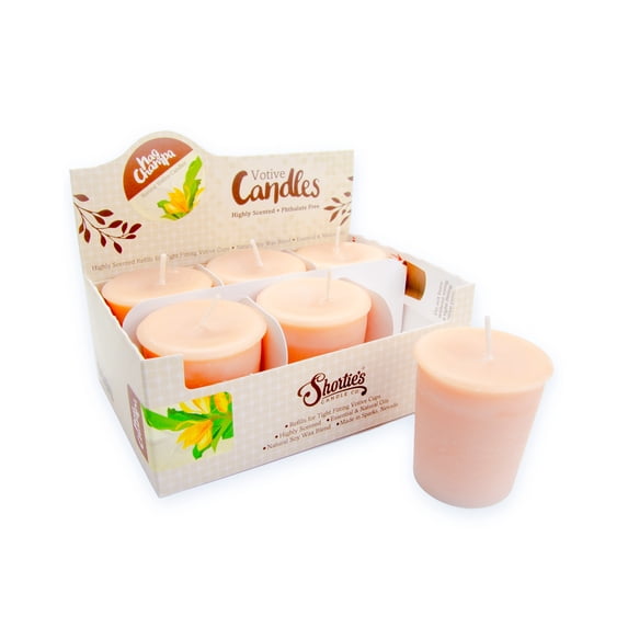 Nag Champa Soy Votive Candles - Scented with Natural Fragrance Oils - 6 Brown Natural Votive Candle Refills - Incense & Earth Collection