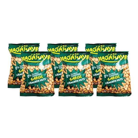 Nagaraya Cracker Nuts Garlic Flavor 160g (6oz) - Pack of 6