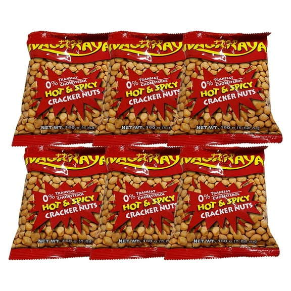 Nagaraya Crakers Nuts Hot & Spicy Flavor New & Sealed 160g (6oz)- 6 Packs