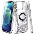 thumbnail image 1 of NageBee Designed for iPhone 13 Magnetic Case for MagSafe, Tempered Glass Screen Protector/Wrist Strap Lanyard, Glitter Floating Liquid Cute Case (Diamond), 1 of 6