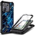 thumbnail image 1 of Nagebee For Blu View 5 (B160V) Phone Case with Tempered Glass Screen Protector, Full-Body Protective Shockproof Rugged Bumper Impact Resist Durable Phone Cover (Sapphire), 1 of 6